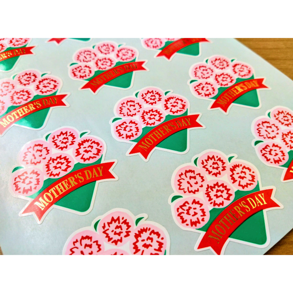 ARC POPシール MOTHERS DAY箔押BL【40mm×40mm】300枚入 LX211S-02