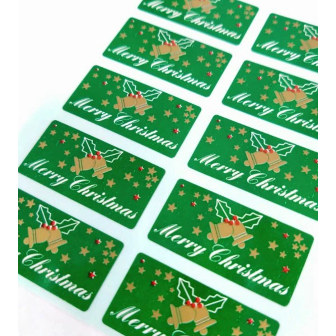 ARC POPシール ｸﾘｽﾏｽ ﾍﾞﾙ ﾐﾆ OR【15mm×30mm】500枚入 LX337S-02