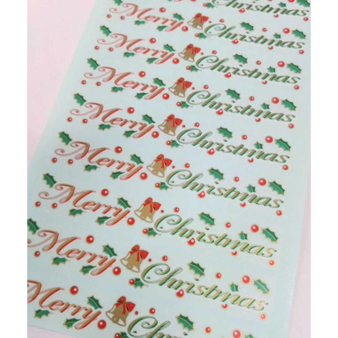 ARC POPシール ﾒﾘｰｸﾘｽﾏｽ ﾏｯﾄPET BL【20mm×120mm】200枚入 LX352S-02