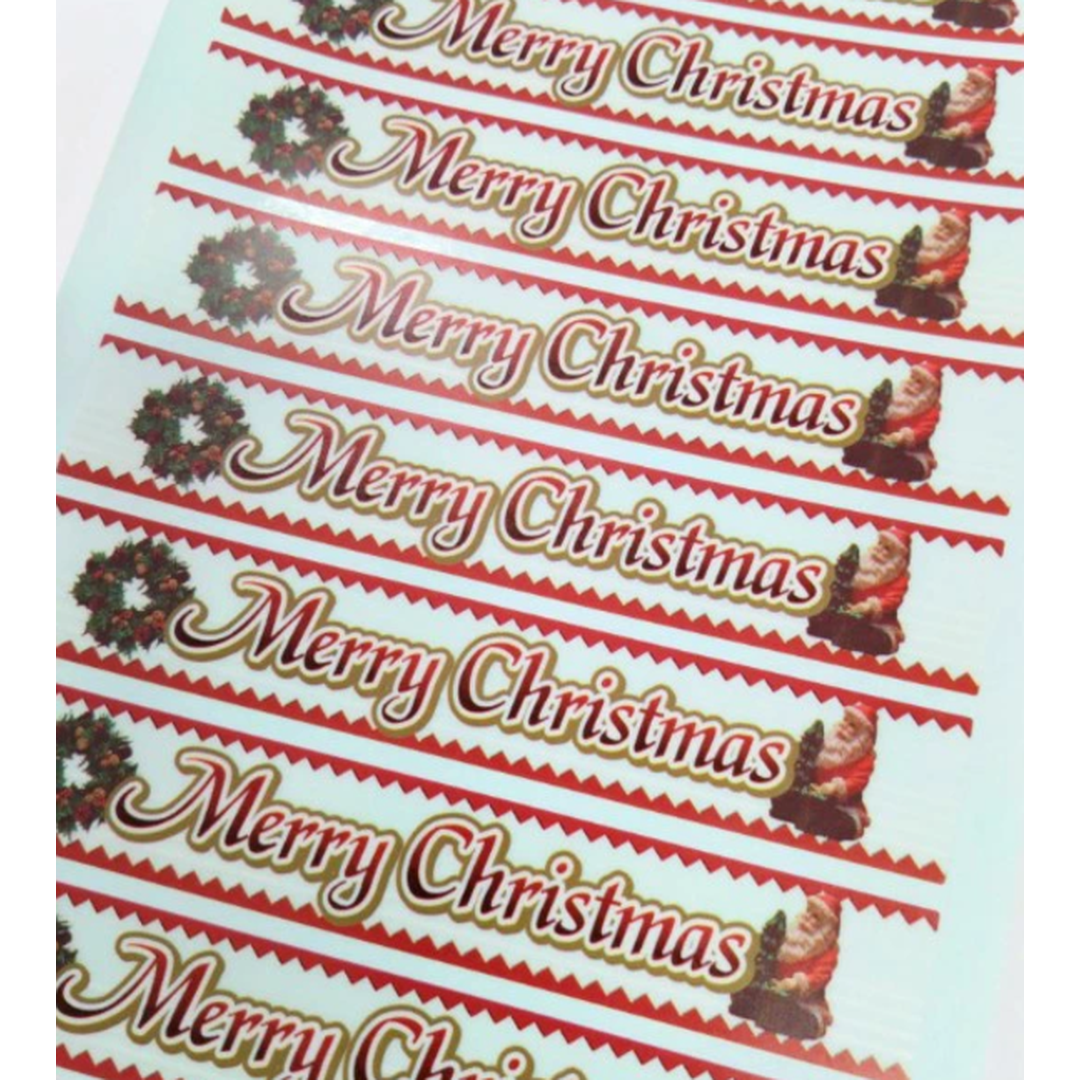 ARC POPシール ﾒﾘｰｸﾘｽﾏｽｶﾗｰ ﾏｯﾄPETBL【120mm×20mm】200枚入 LX353S-02