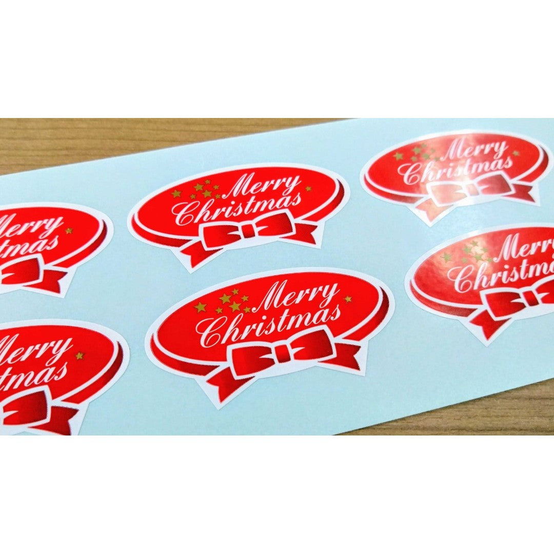 ARC POPシール MERRYCHRISTMASﾘﾎﾞﾝPI【56mm×29mm】300枚入 LX388S-02