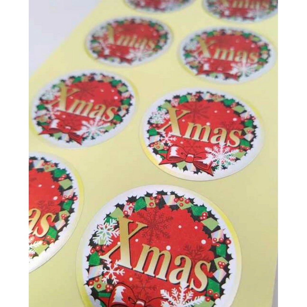 ARC POPシール クリスマスﾘｰｽﾎｲﾙBL【45mm×45mm】200枚入 LX437S-02