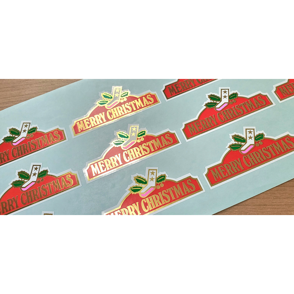 ARC POPシール MERRY ｸﾘｽﾏｽ ｸﾂｼﾀ BL【64mm×29mm】300枚入 LX44S-02