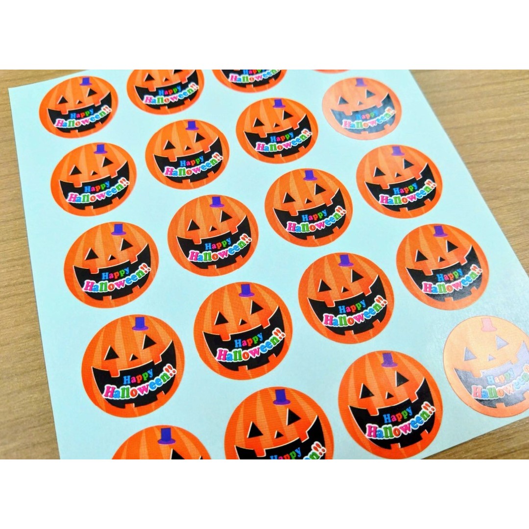 ARC POPシール ﾊﾛｳｨﾝ ｶﾎﾞﾁｬ ﾏﾙ BU【25mm×25mm】300枚入 LX469S-02