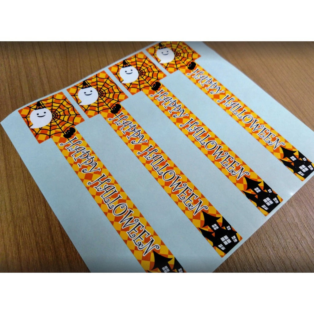 ARC POPシール ﾊｯﾋﾟｰﾊﾛｳｨﾝﾌｳﾄﾞﾒｵﾚﾝGR【140mm×30mm】200枚入 LX501S-02