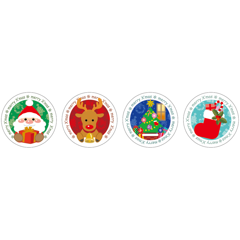 ARC POPシール ｸﾘｽﾏｽ ｱｿｰﾄ BU【30mm×30mm】200枚入 LX504S-01