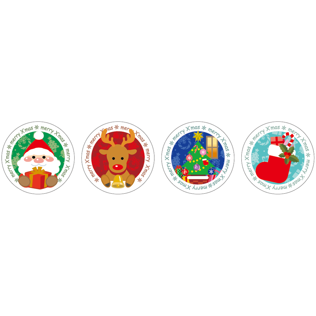ARC POPシール ｸﾘｽﾏｽ ｱｿｰﾄ BU【30mm×30mm】200枚入 LX504S-01