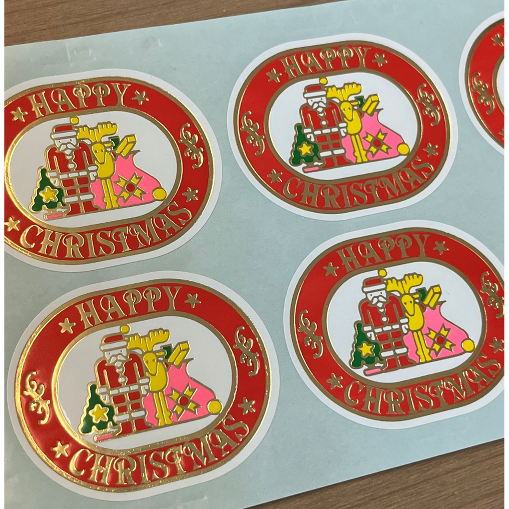 ARC POPシール HAPPY ｸﾘｽﾏｽ ｻﾝﾀ BL【48mm×60mm】200枚入 LX50S-01