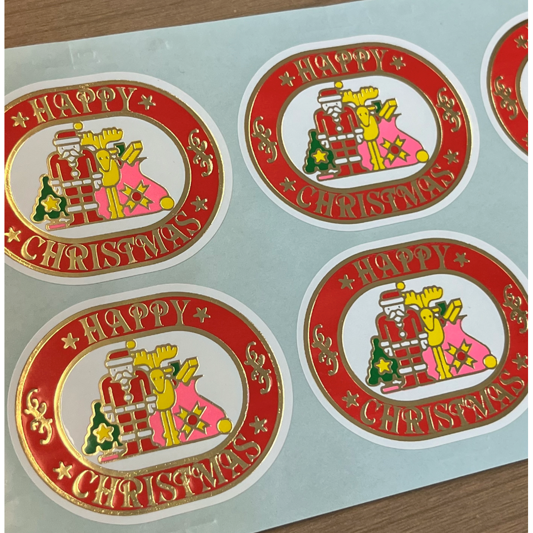 ARC POPシール HAPPY ｸﾘｽﾏｽ ｻﾝﾀ BL【48mm×60mm】200枚入 LX50S-01