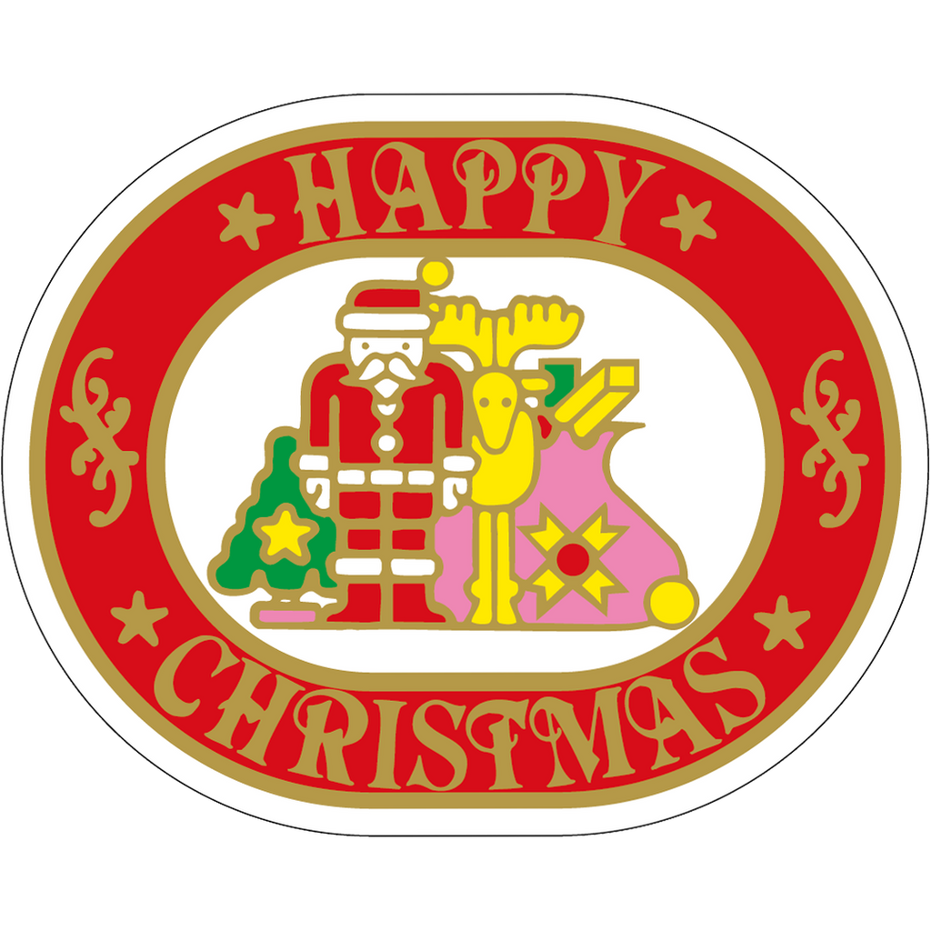 ARC POPシール HAPPY ｸﾘｽﾏｽ ｻﾝﾀ BL【48mm×60mm】200枚入 LX50S-02