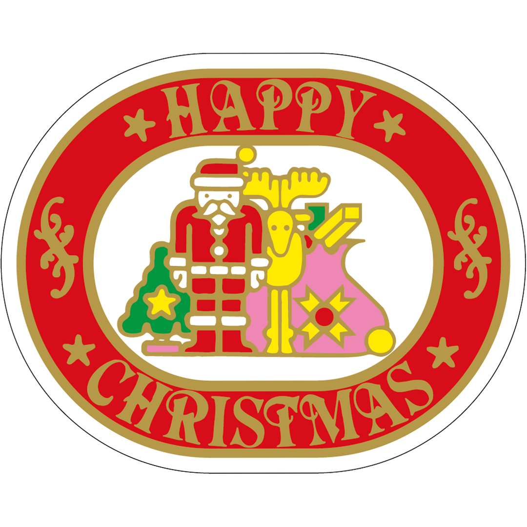 ARC POPシール HAPPY ｸﾘｽﾏｽ ｻﾝﾀ BL【48mm×60mm】200枚入 LX50S-02