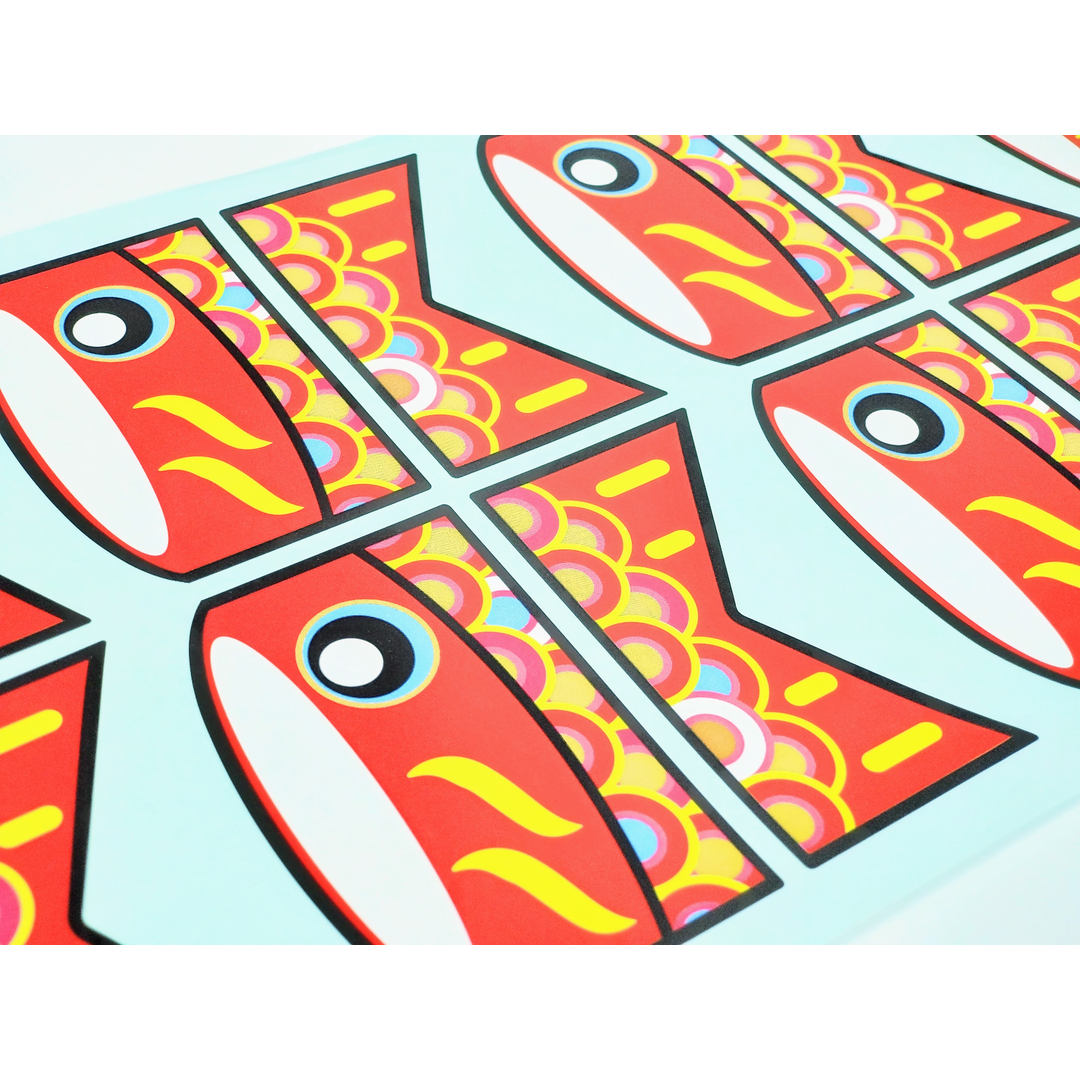 ARC POPシール こいのぼり赤ダイBR【70mm×84mm】200枚入 LX531S-02