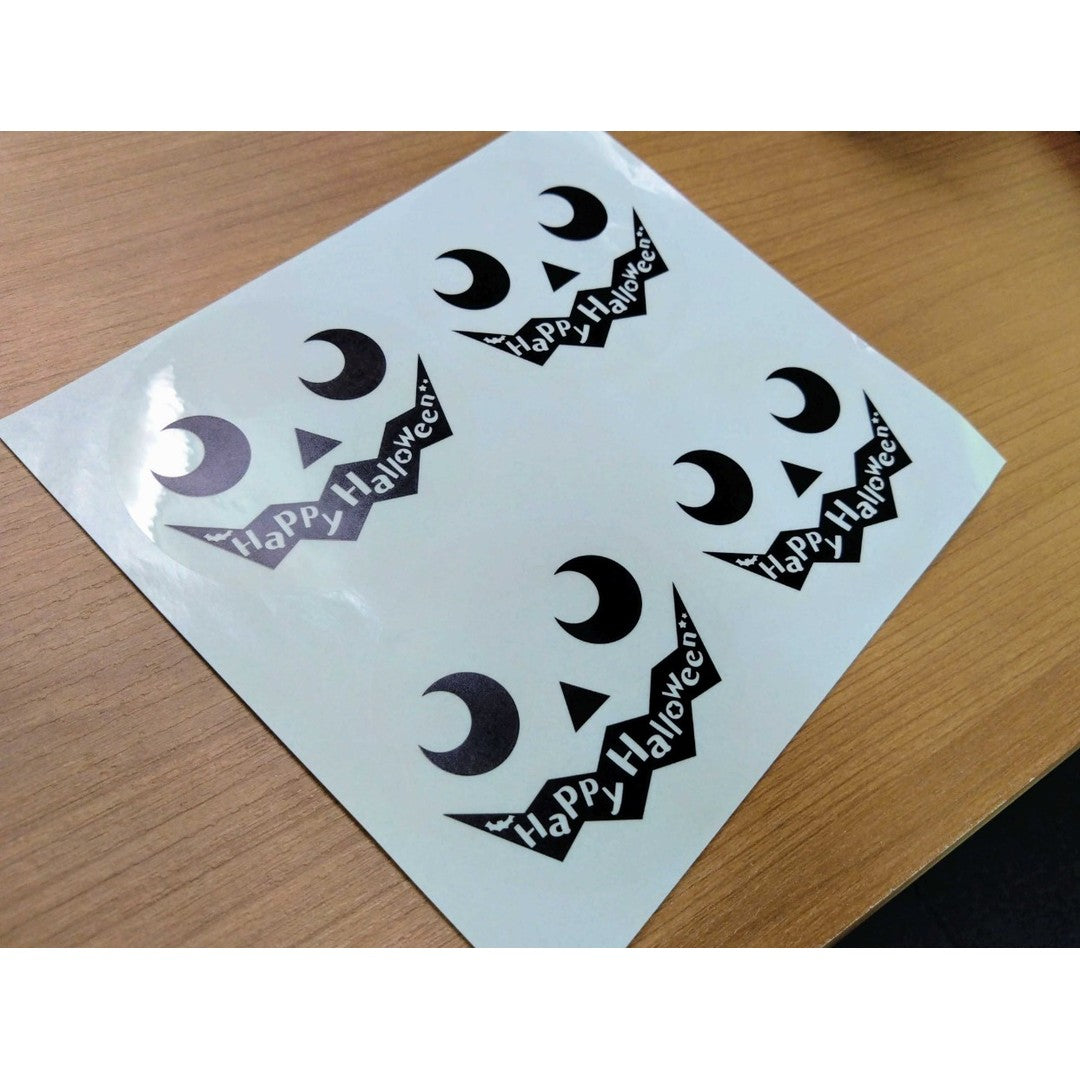 ARC POPシール ﾊﾛｳｨﾝ顔透明 RE【80mm×80mm】100枚入 LX543S-02