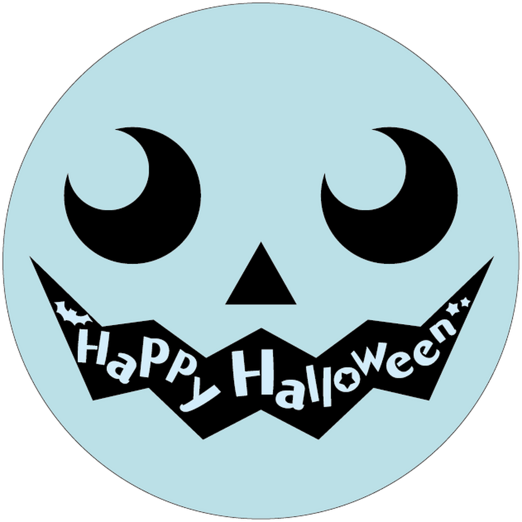 ARC POPシール ﾊﾛｳｨﾝ顔透明 RE【80mm×80mm】100枚入 LX543S-01