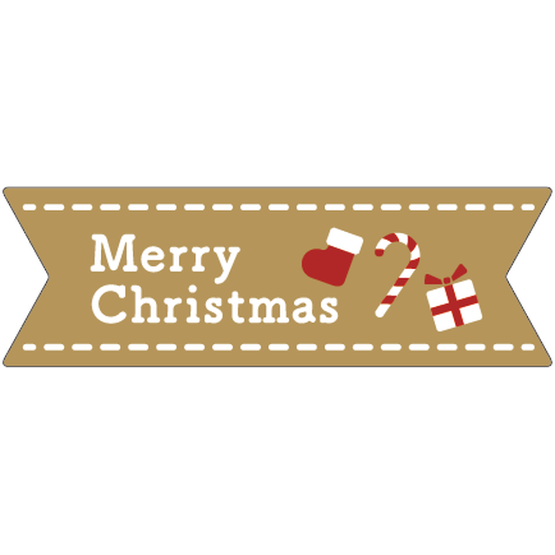 ARC POPシール ﾒﾘｰｸﾘｽﾏｽ ｸﾗﾌﾄ BL【18mm×55mm】200枚入 LX573S-01