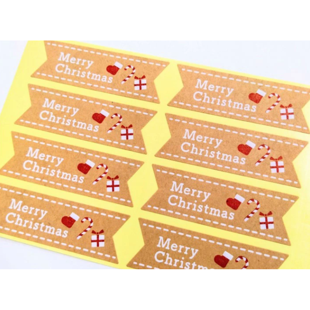 ARC POPシール ﾒﾘｰｸﾘｽﾏｽ ｸﾗﾌﾄ BL【18mm×55mm】200枚入 LX573S-02