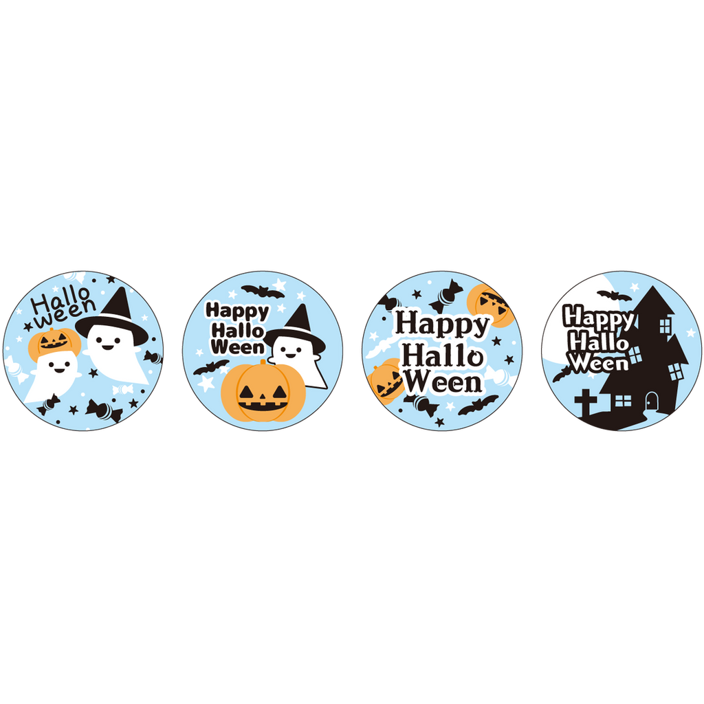 ARC POPシール ﾊﾛｳｨﾝｱｿｰﾄ透明PETGR【25mm×25mm】200枚入 LX598S-01