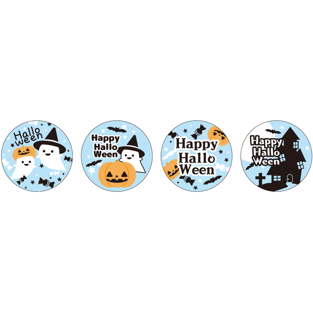 ARC POPシール ﾊﾛｳｨﾝｱｿｰﾄ透明PETGR【25mm×25mm】200枚入 LX598S-01