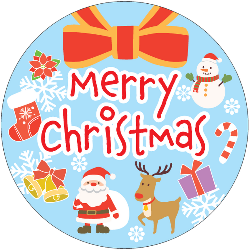 ARC POPシール ｸﾘｽﾏｽ PET 50ﾊﾟｲ BL【50mm×50mm】200枚入 LX599S-01