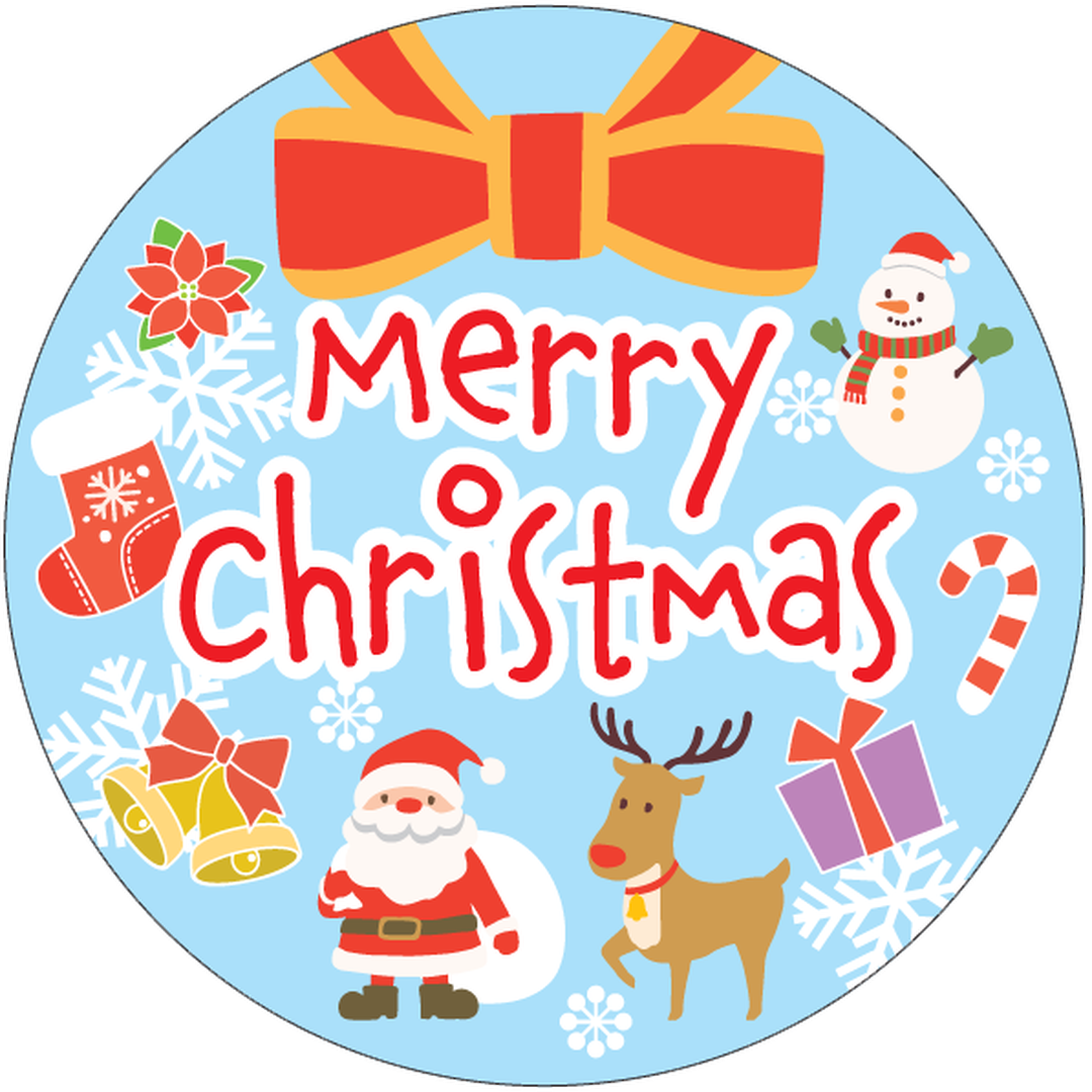 ARC POPシール ｸﾘｽﾏｽ PET 50ﾊﾟｲ BL【50mm×50mm】200枚入 LX599S-01