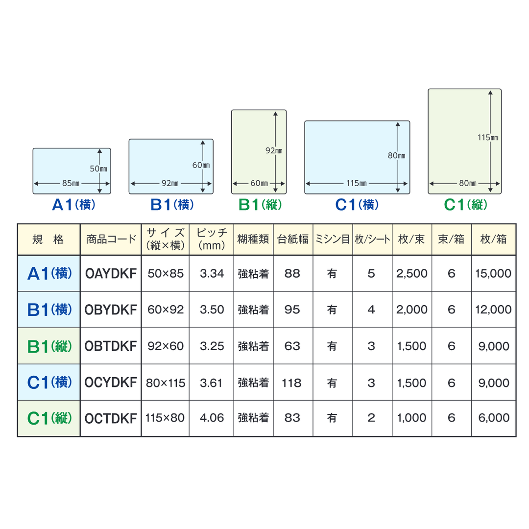 ARC 【物流ラベル】 PD-Bヨコ 60×92 強粘着 2000枚×6束 OBYDKF-04