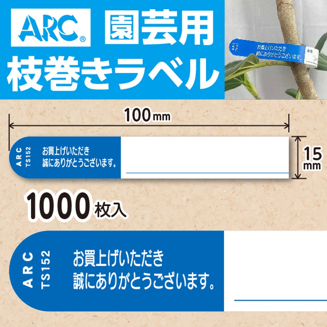 ARC 枝巻きラベル S152 アオ 園芸用【15mm×100mm】1000枚入 TS152B-01