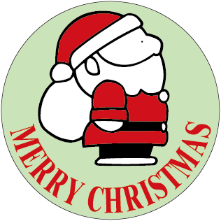 M,CHRISTMAS サンタ PI【40mm×40mm】500枚入 | POPシール | ラベル