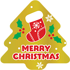 メリークリスマスツリー 絶縁 BL【40mm×40mm】200枚入